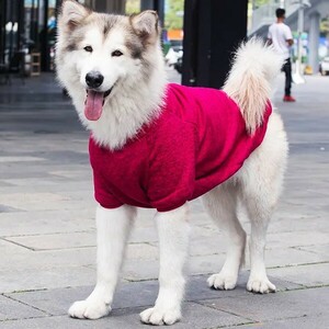 犬服 Dog ペット服 セーター 冬服 秋服 裏起毛 レッド 3XL ブルドッグ ボーダーコリー ローランドシープドッグ ミディアムプードル