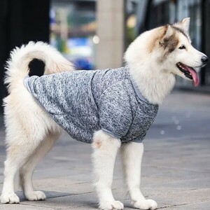 犬服 Dog ペット服 セーター 冬服 秋服 裏起毛 グレー 3XL アメリカンピットブルテリア ウェルシュ コーギー 甲斐犬 紀州犬 北海道犬