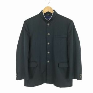 学生服 学ラン 165A 男子 トンボ 上着 ウール混 ラウンドカラー カシドス 黒 中古 ランクB a3 JJ5365