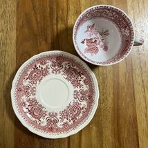 英国王室御用達　Spode PINK CAMILLA TEACUP & VILLEROY & BOCH METTLACH SAUCER 送料無料_画像3