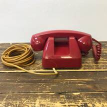 昭和レトロ 電話機 プッシュボタン 赤 601-P N84 赤電話 インテリア ジャンク_画像2