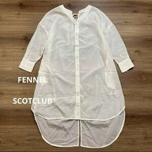 美品　FENNELフェンネル シャーリングシアーストライプシャツ ブラウス　M シャツワンピース 長袖