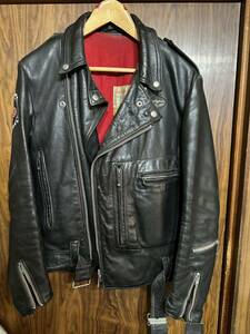 ７０ｓ ビンテージ ルイスレザー Lewis Leathers AVIAKIT ブロンクス Bronx レザー ライダース ジャケット 38黒 ブラック 英国製 England 