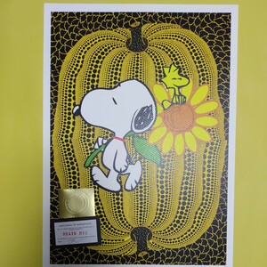 DEATH NYC 世界限定100枚 アートポスター スヌーピー SNOOPY　草間彌生　南瓜 かぼちゃ 向日葵 ひまわり ウッドストック トム エバハート