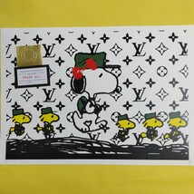 DEATH NYC 世界限定100枚 アートポスター　SNOOPY　スヌーピー　ウッドストック LOUISVUITTON ルイヴィトン　レッドリボン トム エバハート_画像1