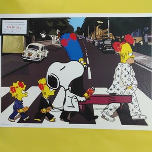 DEATH NYC 世界限定100枚 アートポスター スヌーピー SNOOPY SIMPSONS シンプソンズ アビイロード レッドリボン LOUISVUITTON ルイヴィトン