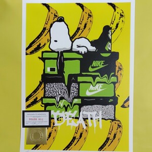 DEATH NYC 世界限定100枚 アートポスター　スヌーピー　SNOOPY　ナイキ　NIKE　Andy　Warhol　アンディ　ウォーホル　Banana　現代アート