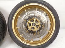 XSR700 RM22J 17-21 ヤマハ 純正 ゴールド ノーマル ホイール タイヤ ハブ ブレーキローター セット 前後 フロント リア 新車外し 美品_画像2