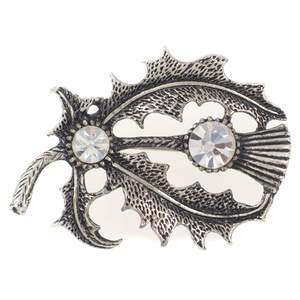 UK1472*a The mi. flower 1 wheel flower motif clear rhinestone Celt England Britain Vintage brooch *