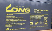 【特価】6個在庫あり★LONG★KPH100-12AN★12V100Ah★ディープサイクルバッテリー★非常電源・オフグリッド・UPS・太陽光蓄電など_画像2