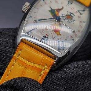 中古 箱あり フランクミュラー FRANCK MULLER ワールドワイド アメリカ 2852WW プラチナ 950 七宝焼文字盤 自動巻き メンズ 腕時計の画像7