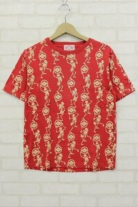 1T3496■エヴィス 髑髏総柄 半袖Tシャツ EVISU