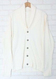 5T2140■DELAY by win&sons Alternating Rib Cardigan. ディレイバイウィンアンドサンズ ショールカラーコットンカーディガン