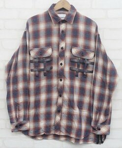 7T4543■thesoloist ss.0012 side back zip not button down shirt ソロイスト チェックシャツ