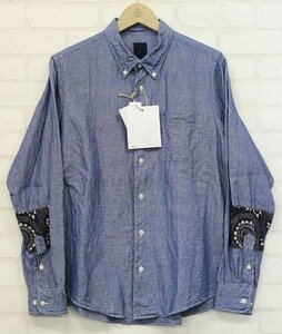 2T3076■visvim 15AW LUNGTA PATCH SHIRT L■S CHAMBRAY 古布 ルンタ シャンブレーシャツ KOFU