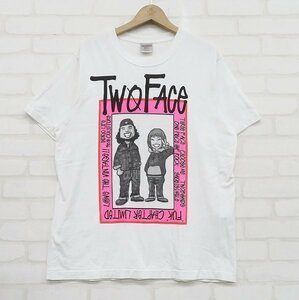 5T9208【クリックポスト対応】CHOOSE ME TWO FACE 半袖手刷りTシャツ チューズミー