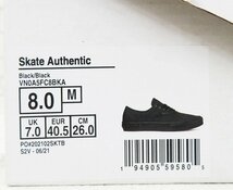 2S7846■VANS SKATE AUTHENTIC VN0A5FC8BKA バンズ スケートオーセンティック スニーカー 26_画像7