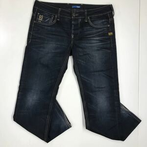 G-STAR RAW ジースターロウ　デニムパンツ　Gパン　ジーパン　ボタンフライ　ブラックデニム　ユーズド加工　W32 32-34a