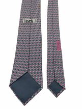 【HERMES】エルメス　高級ネクタイ　シルク100% 最高級素材　フランス製　ピンク　グレー_画像3
