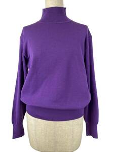 【Christian Dior 】クリスチャンディオール　高級セーター　ハイネック　ウール100%　紫色　M