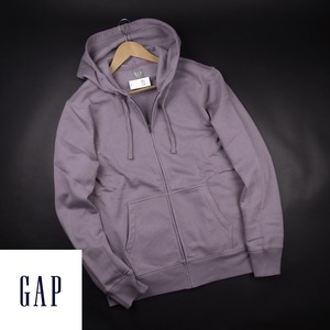 新品★GAP/ギャップ/胸ロゴ刺繍フルジップアップパーカー005/22PLUM/【L】