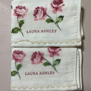 《未使用》ローラアシュレイ LAURA ASHLEY ガーゼハンカチタオル　2枚セット　タグ付き