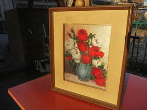 Art hand Auction [4Jan24 O] 珠画玫瑰珠饰珠画室内框 Peatouch 手工艺滨中玻璃框昭和复古/古董, 艺术品, 绘画, 其他的