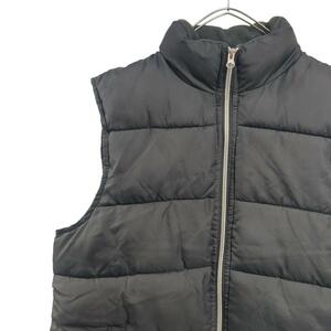  cotton inside poly- / down vest gray autumn winter men's XL a40