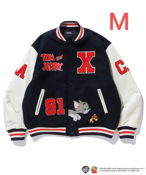 XLARGE x Tom and Jerry Versity Jacket "Black"エクストララージ x トムとジェリ