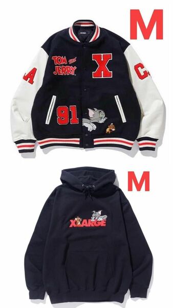 XLARGExTOM AND JERRY VARSITY JACKET + HOODED SWEATSHIRT