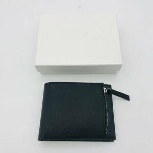 Maison Margiela マルジェラ 二つ折り財布 フリップフラップ ブラック SA1UI0019 中古 メンズ カーフスキン