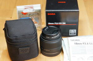 SIGMA シグマ 19mm F2.8 EX DN Eマウント【中古良品】 ケンコーMC保護フィルター付