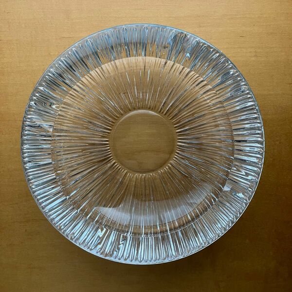 灰皿　直径17㎝　ガラス　昭和レトロ