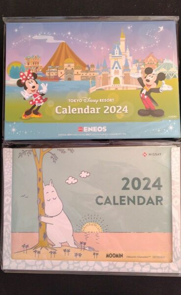 【２冊】ENEOS ディズニー　NISSAYムーミン　卓上カレンダー