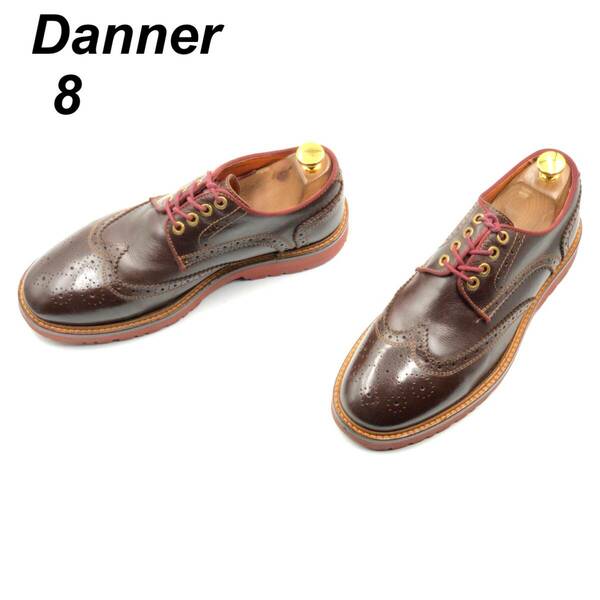 即決 Danner ダナー 26cm 8 D0022 メンズ レザーシューズ ウイングチップ 外羽根 茶 ブラウン 革靴 皮靴 ビジネスシューズ