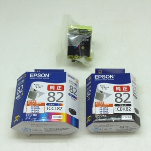 ▼ EPSON エプソン 純正 インクカートリッジ ICCL82 ICBK82 合計3個 ブラック カラー 推奨使用期限2024.10 × 2 / 1個は不明