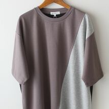 【XLサイズ】新品タケオキクチ THE SHOP TK ブロッキング プルオーバー Tシャツ メンズ　モカブラウン×グレー×黒_画像2