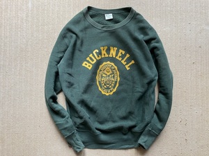 即決 70s 復刻 緑タグ Lサイズ Champion REVERSE WEAVE クルーネック スウェット モスグリーン BUCKNELL バックネル