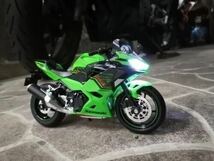 新品●コレクション●KAWASAKI NINJA 400 ライムグリーン 1/12スケール カワサキ ニンジャ 完成品 ミニカー カラー選択可能/可動式/音/光_画像8