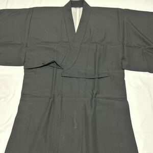 美品 【改良服】黒 冬用 化繊×ウール 法衣 法要 葬儀 仏具 僧侶 装束 着物 袈裟