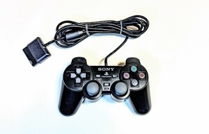 動作品・清掃済み★SONY／ソニー純正 PS2／プレイステーション 「SCPH-10010」 DUALSHOCK2 コントローラー・ブラック／PlayStation2