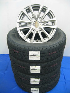 ブリヂストン 低燃費 長持ち タイヤ エコピア R710 195/80R15 195/80-15 107/105N LT ＆ アルミホイール セット 新品 4本 ハイエース用