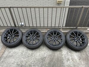 A-TECH シュナイダー　DR01　17×7J +48 114.3-5 ダンロップ　ウィンターマックス　2014年製　スタッドレス マッドブラック　205 50R17