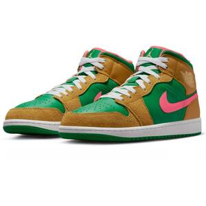 ☆NIKE AIR JORDAN 1 MID SE 薄茶/緑/ピンク 27.5cm ナイキ エア ジョーダン 1 ミッド エスイー DX4332-700