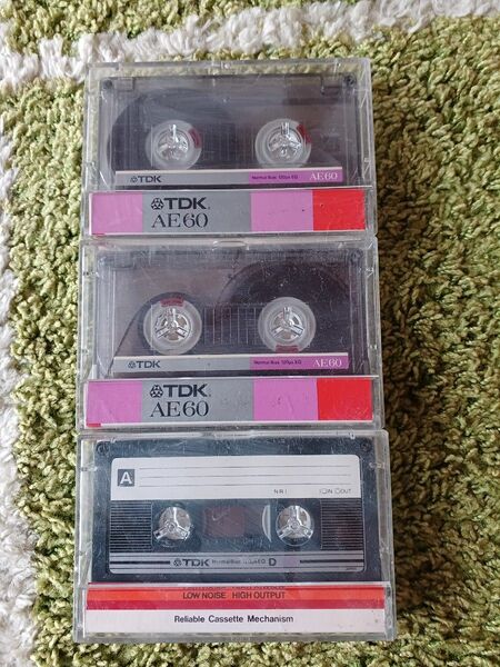 カセットテープ　昭和レトロ　３本　使用済み　中古品セット