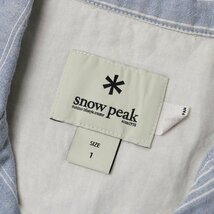 スノーピーク snow peak ストライプ オープンカラーシャツ 1/ブルー ブラウス 半袖 コットンリネン【2400013722605】_画像6