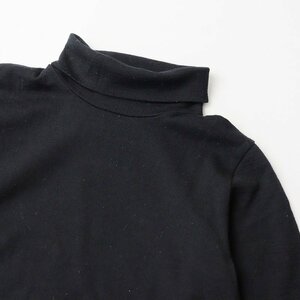 AD2002 tricot COMME des GARCONS 裾ニットレース ウールタートルネックニット/ブラック セーター ハイネック【2400013711777】