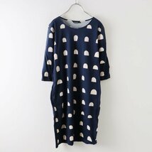 マリメッコ marimekko コットン ドット カットソーチュニック XS/ネイビー トップス 半円【2400013686778】_画像2