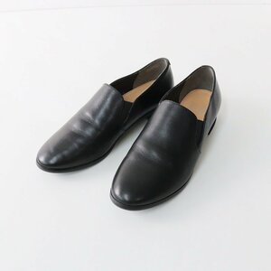  beautiful goods wing ing plain leather slip-on shoes shoes 22.5EE/ black Flat [2400013711616]