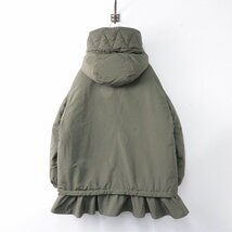 JPタグ 2020-2021FW モンクレール MONCLER IRUS 大ロゴ 裾フリル フード付きダウンコート 0//カーキ ジャケット 【2400013052269】_画像3